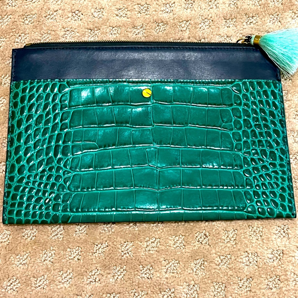 J.Crew Crocodile Leather Pouch